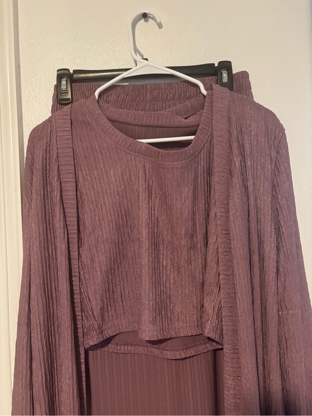 Women’s Mauve crinkled 3 piece Set